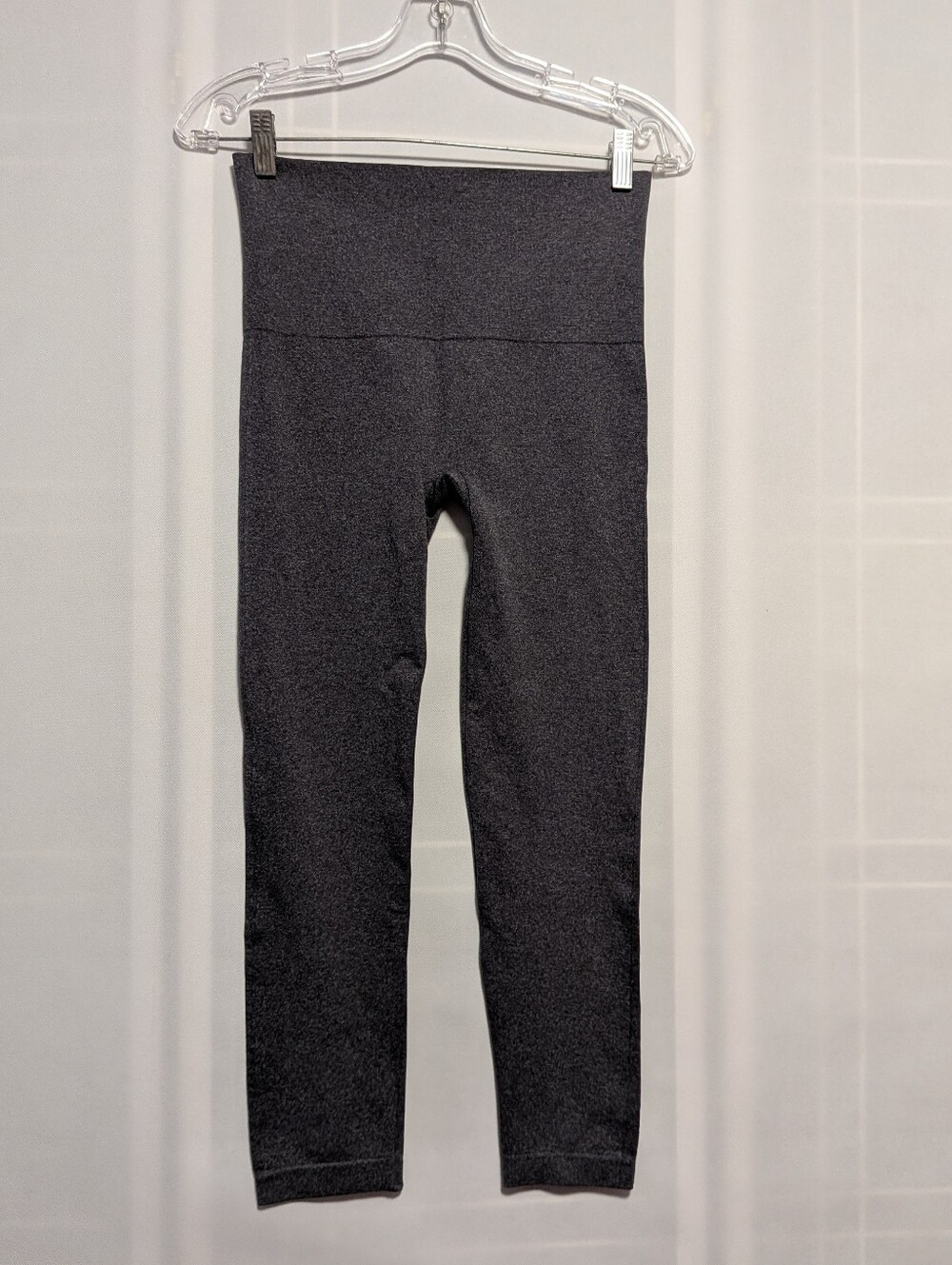 BAGATELLE Womens High Waist Leggings gray Stretch Ribbed Textured Active Wear